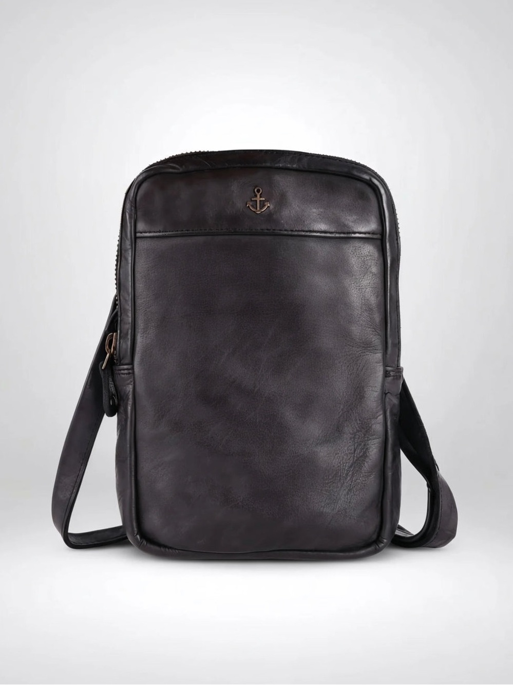 Harbour 2nd Benita Leather Anchor Crossbody Black